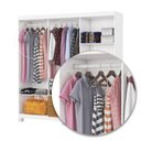 Ver imagem 7 de Guarda-Roupa 6 Portas 2 Gavetas com Espelho e Pés Aurora Branco/Cinamomo