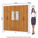 Ver imagem 3 de Guarda-Roupa 6 Portas 2 Gavetas com Espelho e Pés Aurora Branco/Cinamomo