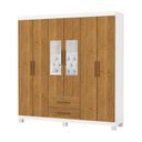 Ver imagem 2 de Guarda-Roupa 6 Portas 2 Gavetas com Espelho e Pés Aurora Branco/Cinamomo