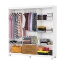 Ver imagem 4 de Guarda-Roupa 6 Portas 2 Gavetas com Espelho e Pés Aurora Branco/Cinamomo