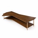 Ver imagem 3 de Mesa de Centro Caribe 170cm em Madeira Laminada Castanho com Metal Champanhe