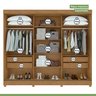 Conjunto de Guarda-roupa 3 Portas 4 Gavetas Nice com Pés e Cômoda 6 Gavetas Mdp/mdf Maggiore New  - 9