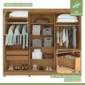 Conjunto de Guarda-roupa 3 Portas 4 Gavetas Nice com Pés e Cômoda 6 Gavetas Mdp/mdf Maggiore New  - 8
