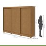 Conjunto de Guarda-roupa 3 Portas 4 Gavetas Nice com Pés e Cômoda 6 Gavetas Mdp/mdf Maggiore New  - 5