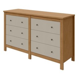 Conjunto de Guarda-roupa 3 Portas 4 Gavetas Nice com Pés e Cômoda 6 Gavetas Mdp/mdf Maggiore New  - 16