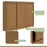 Conjunto de Guarda-roupa 3 Portas 4 Gavetas Nice com Pés e Cômoda 6 Gavetas Mdp/mdf Maggiore New  - 14