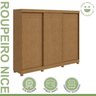 Conjunto de Guarda-roupa 3 Portas 4 Gavetas Nice com Pés e Cômoda 6 Gavetas Mdp/mdf Maggiore New  - 13