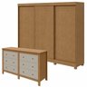 Conjunto de Guarda-roupa 3 Portas 4 Gavetas Nice com Pés e Cômoda 6 Gavetas Mdp/mdf Maggiore New  - 1