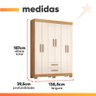 Guarda Roupas Casal 6 Portas 2 Gavetas Libano Madeirado / Off White Notável - 3