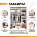 Ver imagem 5 de Guarda Roupas Casal 6 Portas 2 Gavetas Libano Madeirado / Off White Notável