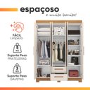 Ver imagem 6 de Guarda Roupas Casal 6 Portas 2 Gavetas Libano Madeirado / Off White Notável