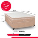 Ver imagem 4 de Cama Box Casal Bege + Colchão Paris Molas Ensacadas Bege Bege/bege
