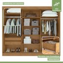 Ver mais imagens de Kit 2 Peças com Guarda-Roupa 3 Portas com Espelho e Cômoda 6 Gavetas Nice Marrom Amêndoa Clean/Off White