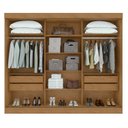 Ver imagem 3 de Kit 2 Peças com Guarda-Roupa 3 Portas com Espelho e Cômoda 6 Gavetas Nice Marrom Amêndoa Clean/Off White