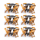 Ver imagem 1 de Kit 6 Conjuntos Dobráveis 70x70 com 4 Cadeiras Dobráveis Preto/Mel - m.B Móveis