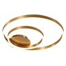 Paflon Orbita Lustre Subrepor Dourado Luxo 50Cm Moderno Led 2 Aneis Decoraçao Sala De Estar Quarto L - 2