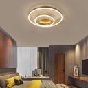Ver imagem 7 de Paflon Orbita Lustre Subrepor Dourado Luxo 50Cm Moderno Led 2 Aneis Decoraçao Sala De Estar Quarto L