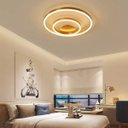 Ver imagem 6 de Paflon Orbita Lustre Subrepor Dourado Luxo 50Cm Moderno Led 2 Aneis Decoraçao Sala De Estar Quarto L