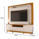 Ver imagem 4 de Rack com Painel Nilo para Tv de até 75 Polegadas (com Rodízio) - Cinamomo Off White - Madetec