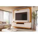 Ver imagem 1 de Rack com Painel Nilo para Tv de até 75 Polegadas (com Rodízio) - Cinamomo Off White - Madetec