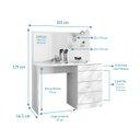 Ver imagem 6 de Penteadeira com Espelho 3 Gavetas Princesa Branco Organizadora para Quarto de Meninas