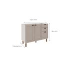 Ver imagem 3 de Balcão para Cozinha 2 Portas 3 Gavetas Provençais sem Tampo Iluminata Cinza/Branco/Fendi
