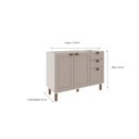 Ver imagem 3 de Balcão para Cozinha 2 Portas 3 Gavetas Provençais sem Tampo Iluminata Cinza/Branco/Fendi