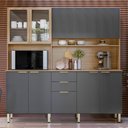 Ver imagem 2 de Cozinha Compacta Amora 10 Portas e 2 Gavetas Amêndola/grafito Prime Tx - Demóbile