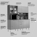 Ver imagem 4 de Cozinha Compacta Amora 10 Portas e 2 Gavetas Amêndola/grafito Prime Tx - Demóbile