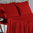 Ver imagem 3 de Jogo de Cama Casal Viúva Nobre 4 Peças Malha 100% Algodão - Vermelho