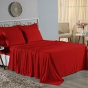 Ver imagem 1 de Jogo de Cama Casal Viúva Nobre 4 Peças Malha 100% Algodão - Vermelho