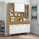 Ver imagem 2 de Armário de Cozinha Compacta 8 Portas e 2 Gavetas 121cm Gold Ripado Freijó/supremo - Pallazio