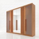 Ver imagem 2 de Guarda Roupa 6 Portas 4 Gavetas com Espelhos Nature/Avelã Nathaniel Espresso Móveis