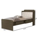 Ver imagem 3 de Cama Solteiro com Baú 2 Gavetas Tamires Marrom/Castanho/Bege