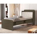 Ver imagem 1 de Cama Solteiro com Baú 2 Gavetas Tamires Marrom/Castanho/Bege