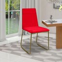 Ver imagem 2 de Kit 10 Cadeiras de Jantar Cozinha Industrial Lexa Veludo Élpis Móveis Vermelho Dourada