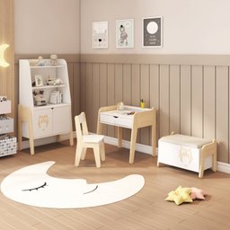Mesa Infantil em Madeira Maciça e Mdf Corujinha Casatema - 5
