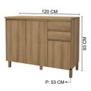Ver imagem 3 de Balcão de Cozinha para Pia 120 Cm 3 Portas 2 Gavetas Castani 6123.17 - Indékes