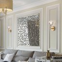 Ver imagem 4 de 5 Arandela Dourada Cristal Transparente Sala Corredor Lup60