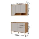 Ver imagem 4 de Balcão com Aéreo Celeste 120 Cm com 5 Portas Cinamomo/off White
