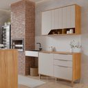 Ver imagem 2 de Balcão com Aéreo Celeste 120 Cm com 5 Portas Cinamomo/off White