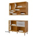 Ver imagem 3 de Balcão com Aéreo Celeste 120 Cm com 5 Portas Cinamomo/off White