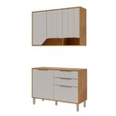 Ver imagem 1 de Balcão com Aéreo Celeste 120 Cm com 5 Portas Cinamomo/off White