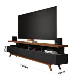 Rack com Painel para TV até 70 Polegadas Retrô 180cm Vivare Wood Giga Móveis - 6