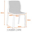 Ver imagem 6 de Kit 4 Cadeiras Empilhável Inmetro Capri Vega Fratini em Polipropileno Cor Verde Aloe