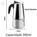 Ver imagem 3 de Cafeteira Expresso Italiana 6 Cafés Xícaras Aço Inox