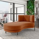 Ver imagem 1 de Sofá Chaise Lado Esquerdo Downey Sala de Estar Veludo Terracota G15 - Gran Belo