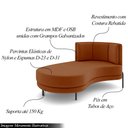 Ver imagem 3 de Sofá Chaise Lado Esquerdo Downey Sala de Estar Veludo Terracota G15 - Gran Belo