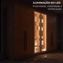 Ver imagem 7 de Guarda-Roupa Casal com Vidro e LED 6 Portas e 6 Gavetas Multimóveis Crnvh-GRP144 Cinamomo