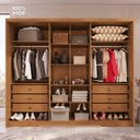 Ver imagem 5 de Guarda-Roupa Casal com Vidro e LED 6 Portas e 6 Gavetas Multimóveis Crnvh-GRP144 Cinamomo